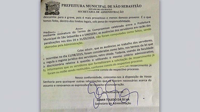 Diretoria do Sindserv seguiu firme para garantir o não desconto dos dias de greve